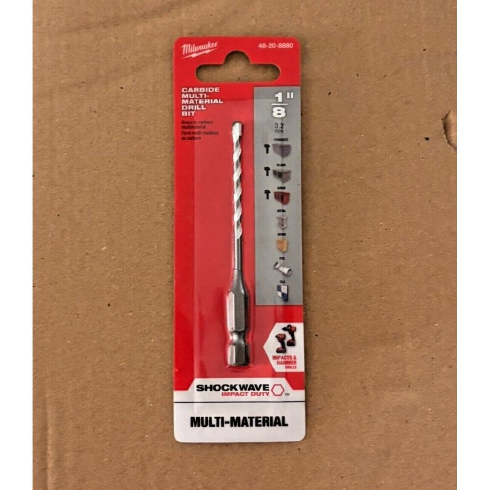 Milwaukee Carbide Multi-Material Drill Bit 1/8" (48-20-8890) - New Sealed